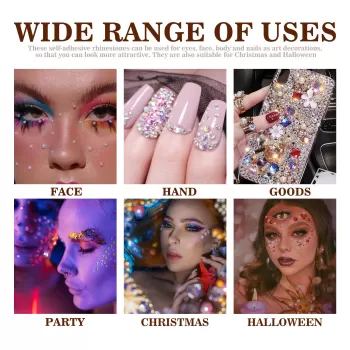 Jaysuing Rhinestone Makeup Sticker for Face Hand Hair Jaysuing Rhinestone Makeup Sticker for Face Hand Hair